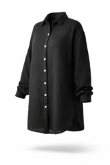 NIA | Hemdbluse | Musselin| schwarz