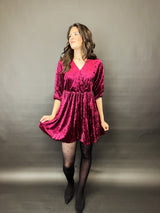 KYLA| Kleid | Velour Bordeaux