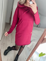 LENI | MIDI| Hoodiekleid | Bordeaux