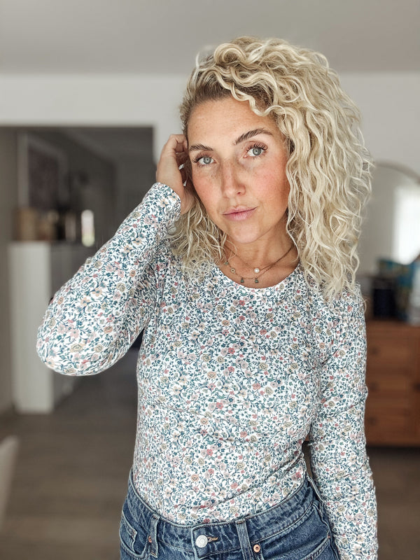 PHOEBE| o.Rüsche | Floralbeige