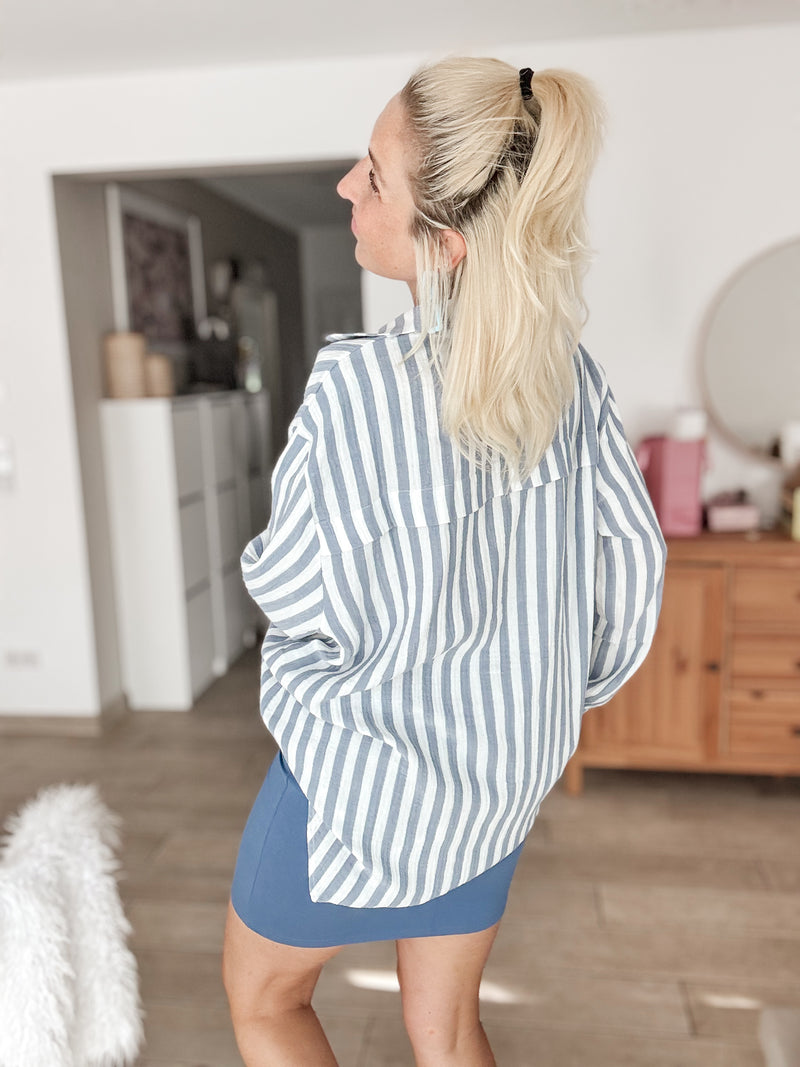 NIA|HEMDBLUSE| GAUZE| blue