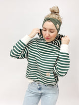 CLEO | HOODIE | STRIPES grün