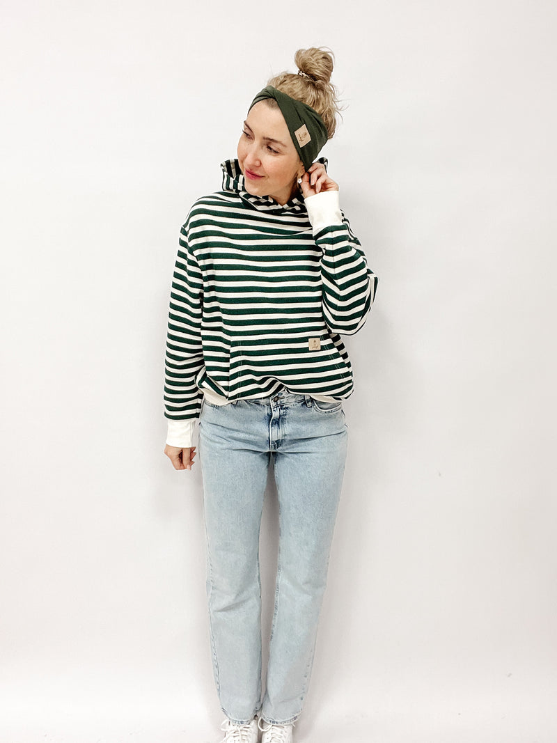 CLEO | HOODIE | STRIPES grün