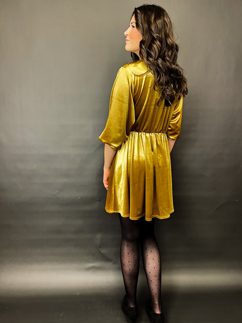 KYLA| Kleid | Velour Gold